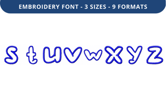 Pop That Bubble Font S to Z – A Versatile Embroidery Font for Creative Projects