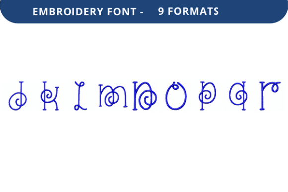 Vine Nouveau Font Lowercase J to R – A Versatile Embroidery Design for Creative Expression